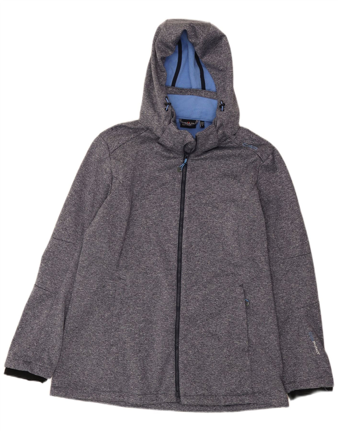 CMP Dame hætte vindjakke UK 18 XL Blå Flecked Polyester