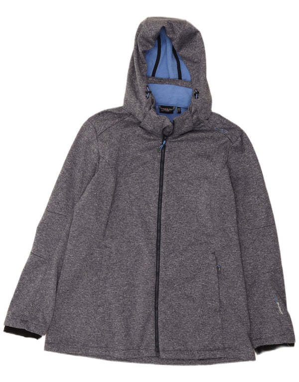 CMP Dame hætte vindjakke UK 18 XL Blå Flecked Polyester