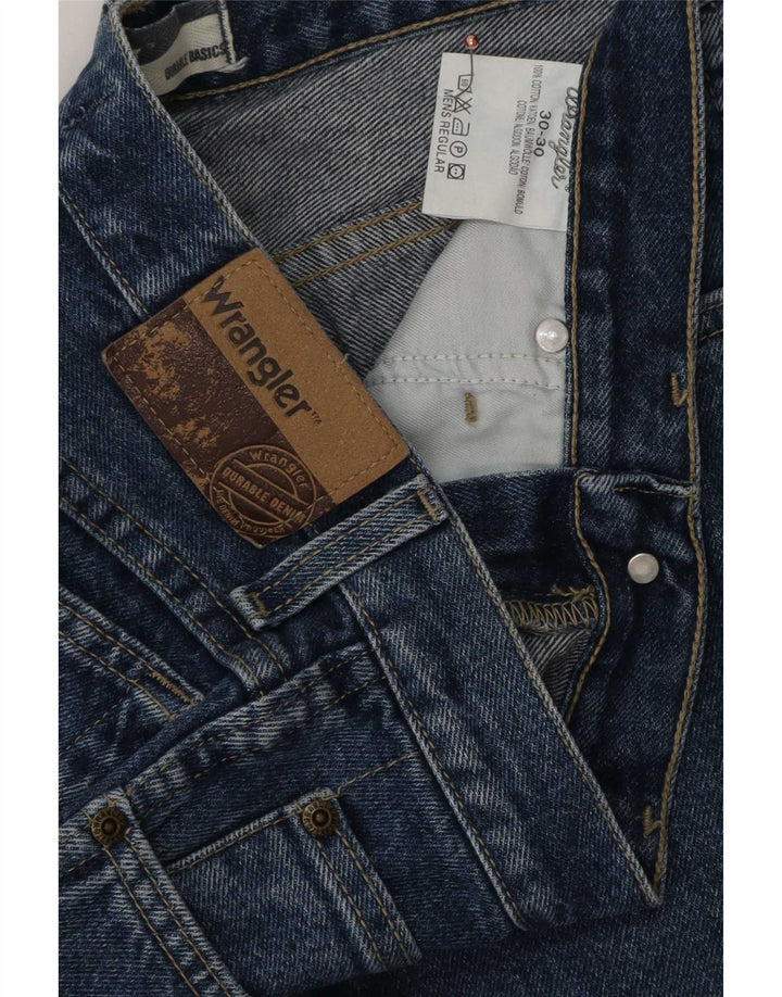 Wrangler Herre Regular Straight Jeans W30 L30 Blå Bomuld