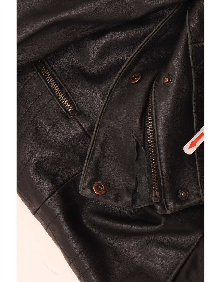 Vintage læderjakke til kvinder UK 12 Medium Black