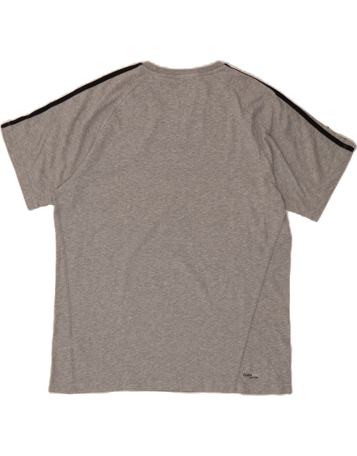 ADIDAS Mens Clima 365 T-Shirt Top Large Grey Cotton Vintage Adidas and Second-Hand Adidas from Messina Hembry 