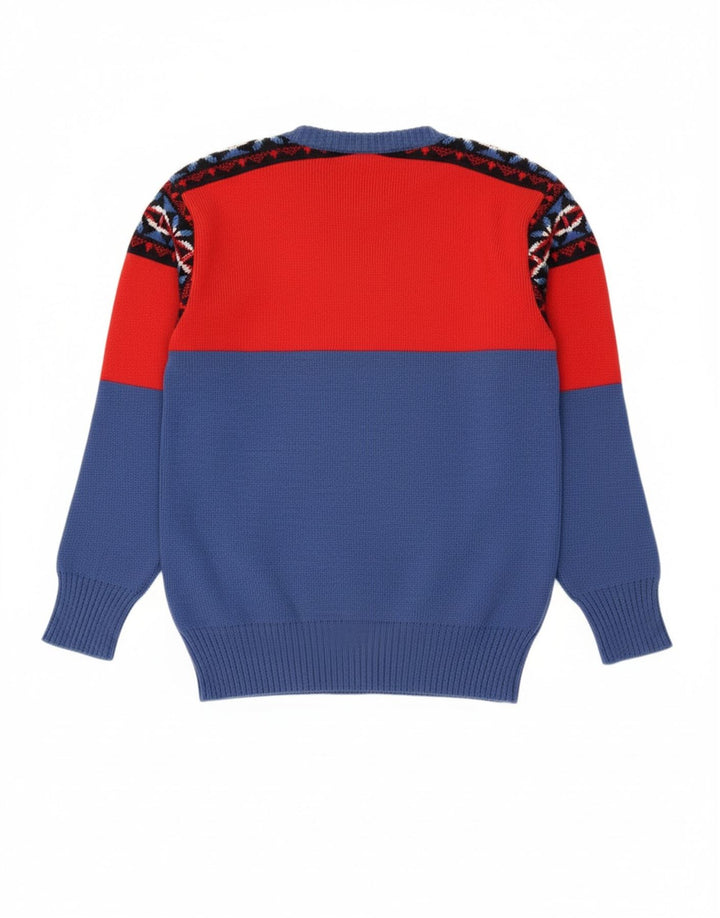 NIK GEORGE Mens Crew Neck Jumper Sweater IT 48 Medium Blue Geometric