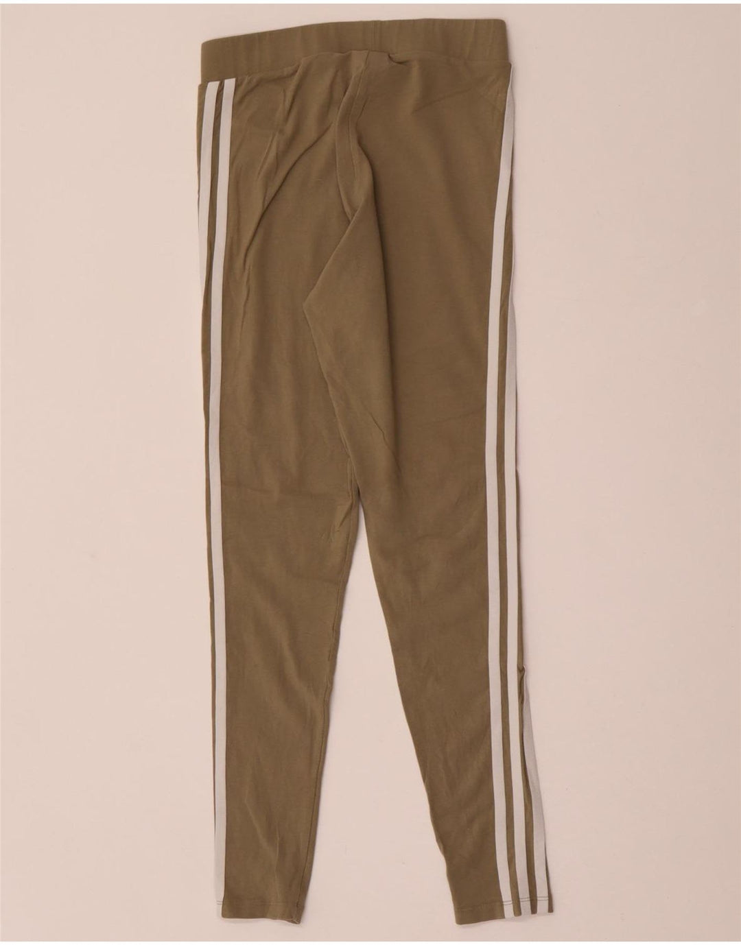 ADIDAS Dame Leggings UK 8 Small Khaki Bomuld