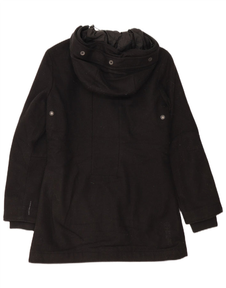 G-STAR Dame Hooded Parka Jacket UK 10 Small Black Wool