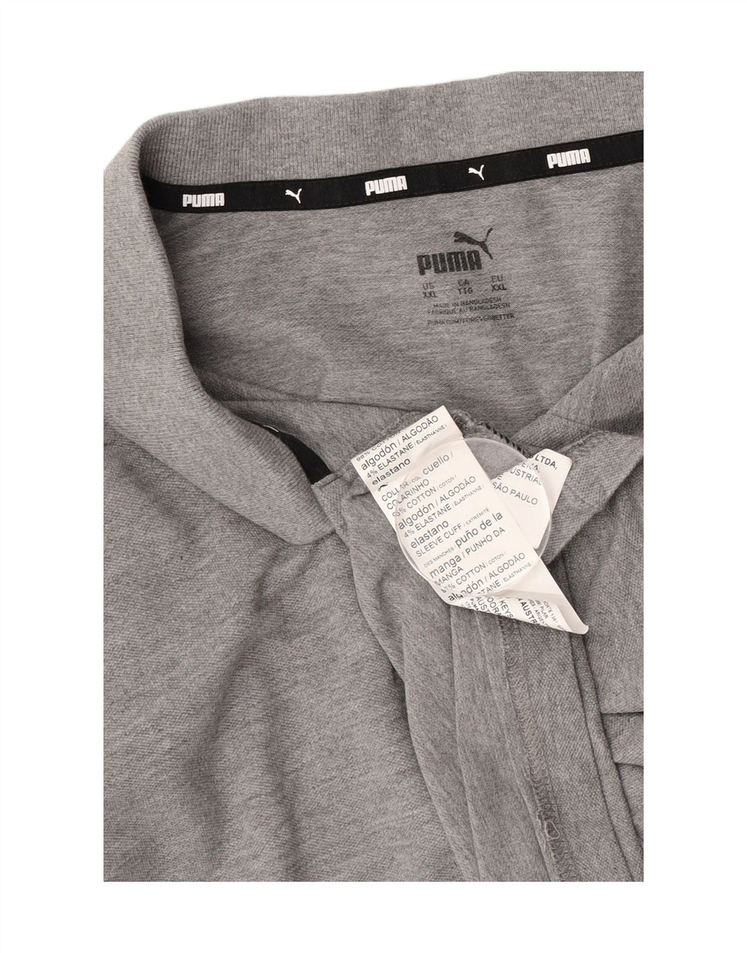 Puma Polo Shirt til mænd 2XL Grå Flecked Bomuld