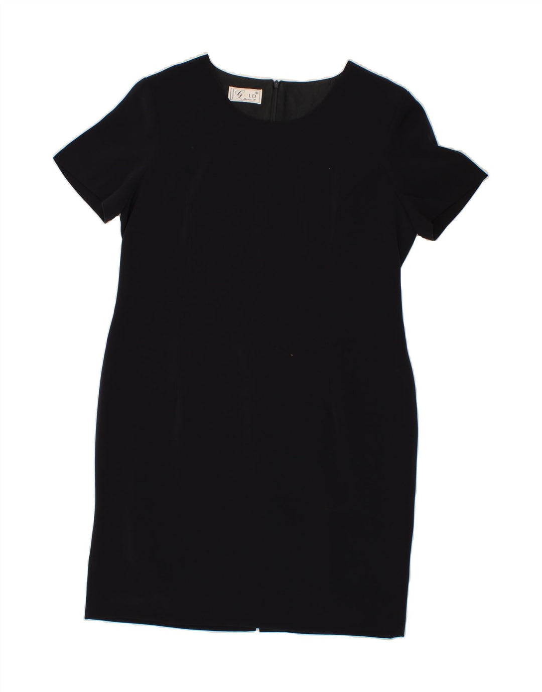 VINTAGE Womens Sheath Dress UK 16 Large  Navy Blue Polyester Vintage Vintage and Second-Hand Vintage from Messina Hembry 