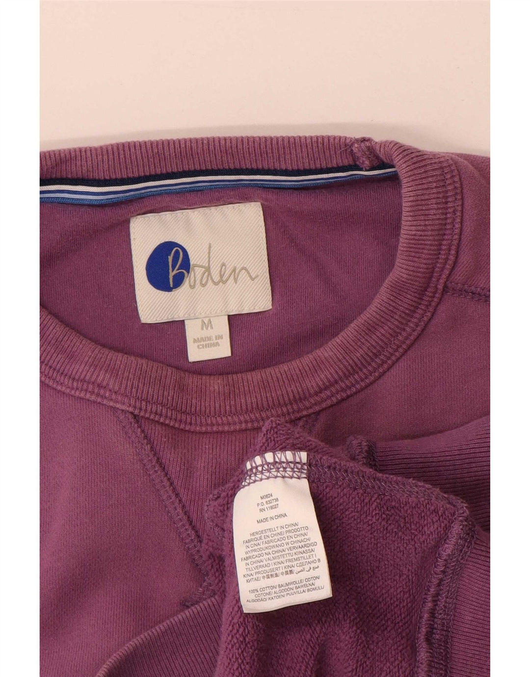 Boden Herre Sweatshirt Jumper Medium Lilla Bomuld