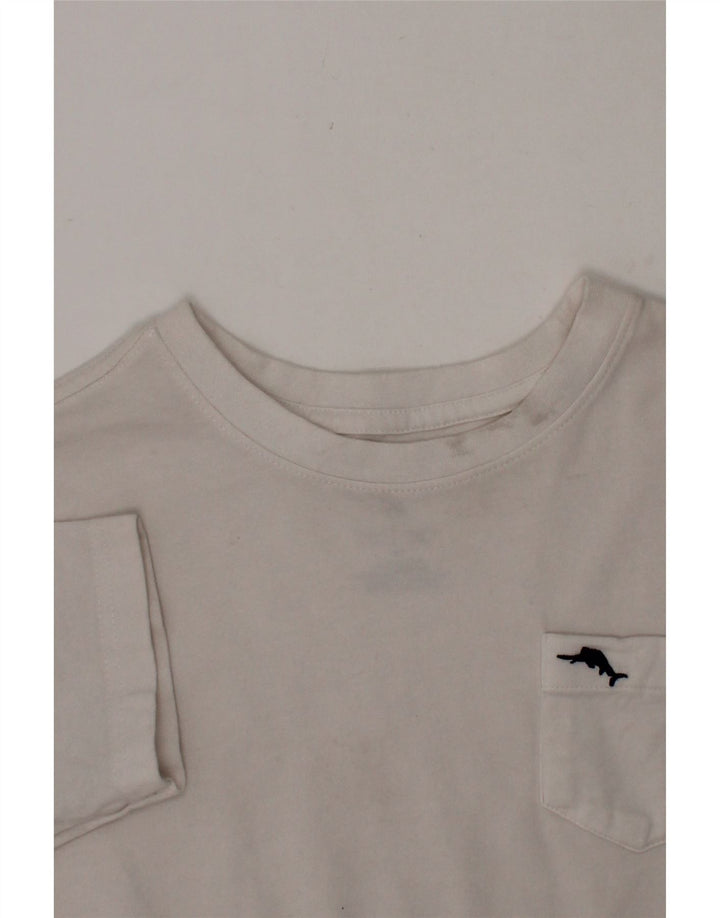 TOMMY BAHAMA Boys T-Shirt Top 10-11 Years White Cotton Vintage Tommy Bahama and Second-Hand Tommy Bahama from Messina Hembry 