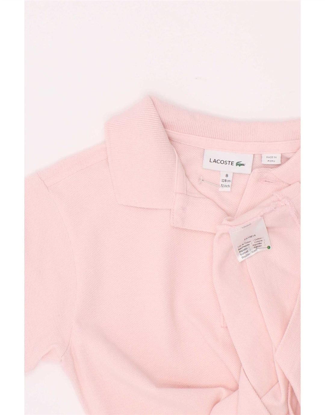 Lacoste Boys Polo Shirt 7-8 Years Pink Bomuld