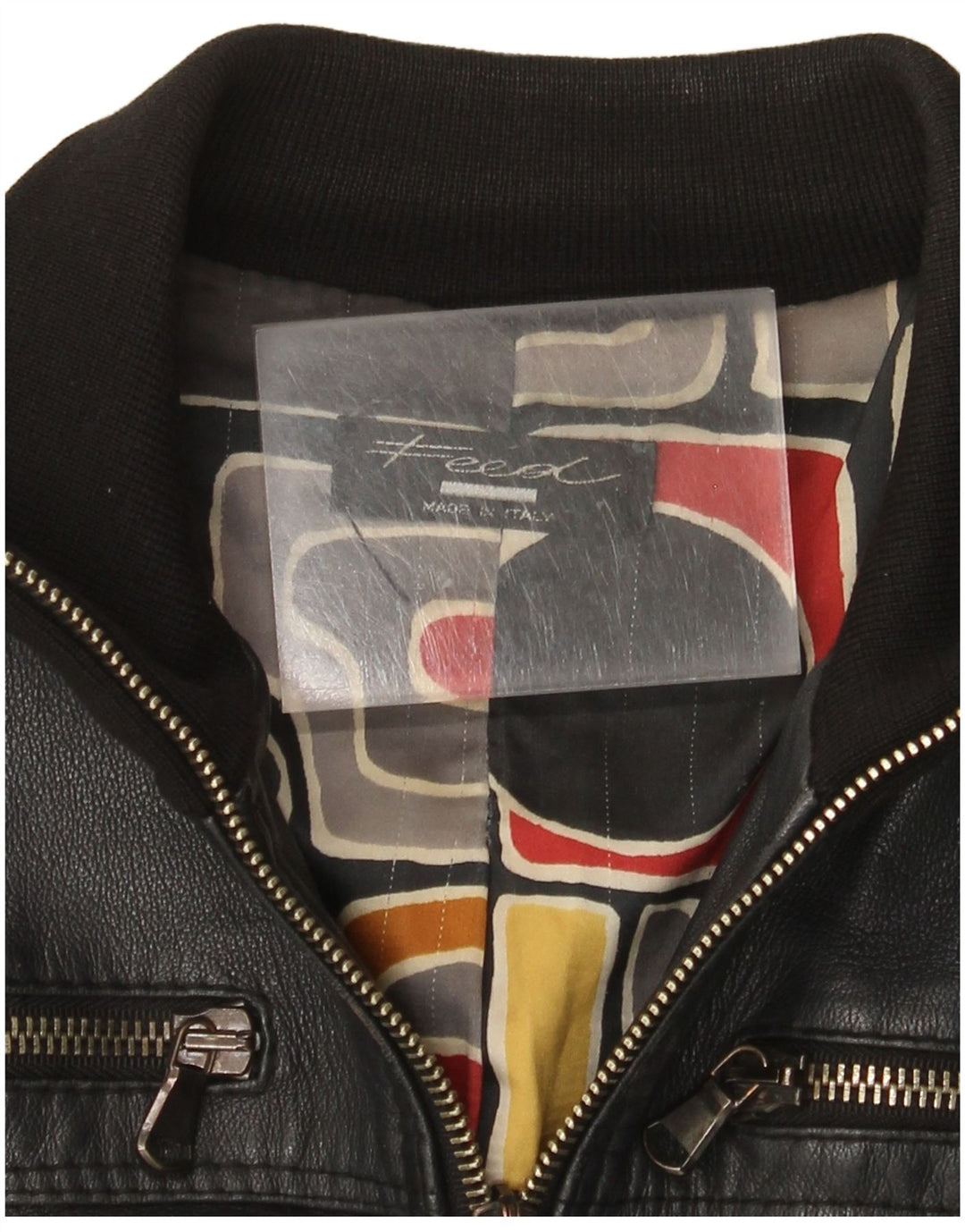 Vintage læder bombeflyjakke til kvinder UK 10 Small Black