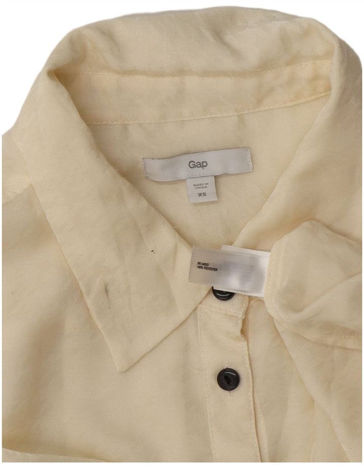 Gap Dame Se Through Shirt Bluse UK 6 XS Off White Polyester