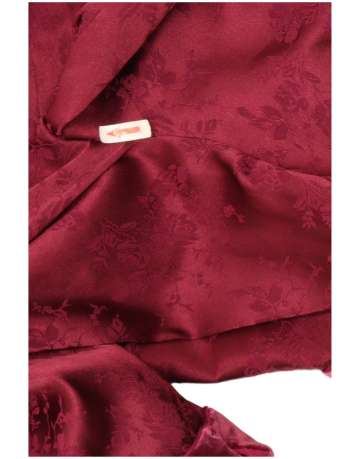 Blunauta Dame 3 Button Oversized Blazer Jacket IT 38 XS Burgundy Floral