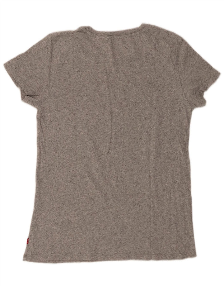 Levi's Dame Grafisk T-Shirt Top UK 10 Små Grå Flecked