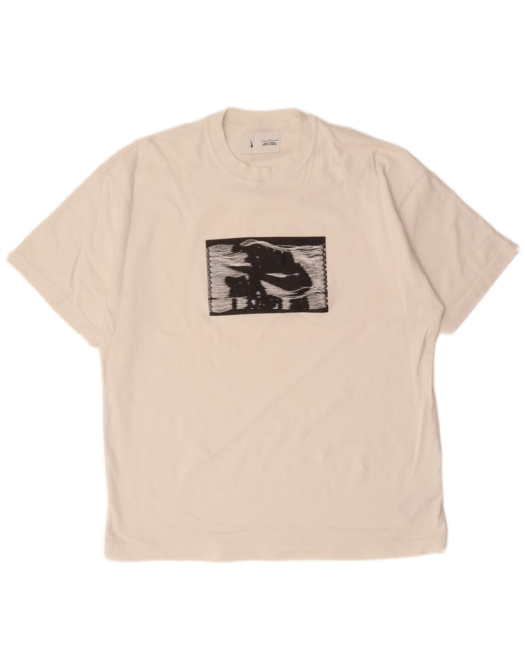 NIKE Grafisk T-shirt top til mænd Stor hvid bomuld