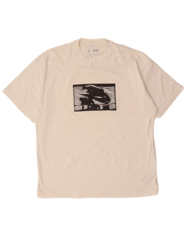 NIKE Grafisk T-shirt top til mænd Stor hvid bomuld