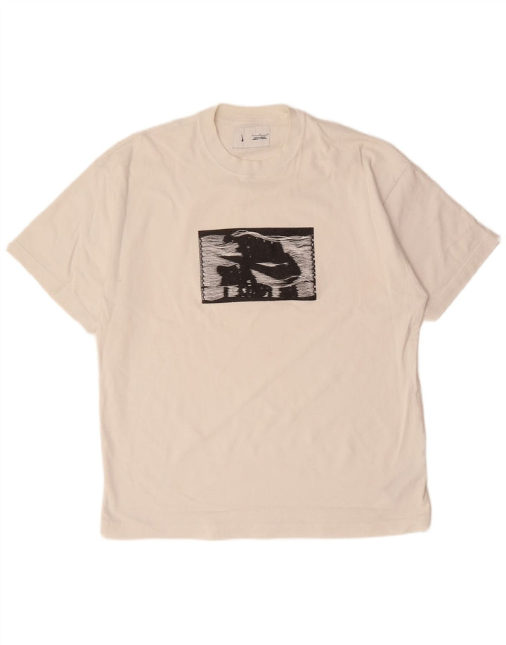 NIKE Grafisk T-shirt top til mænd Stor hvid bomuld