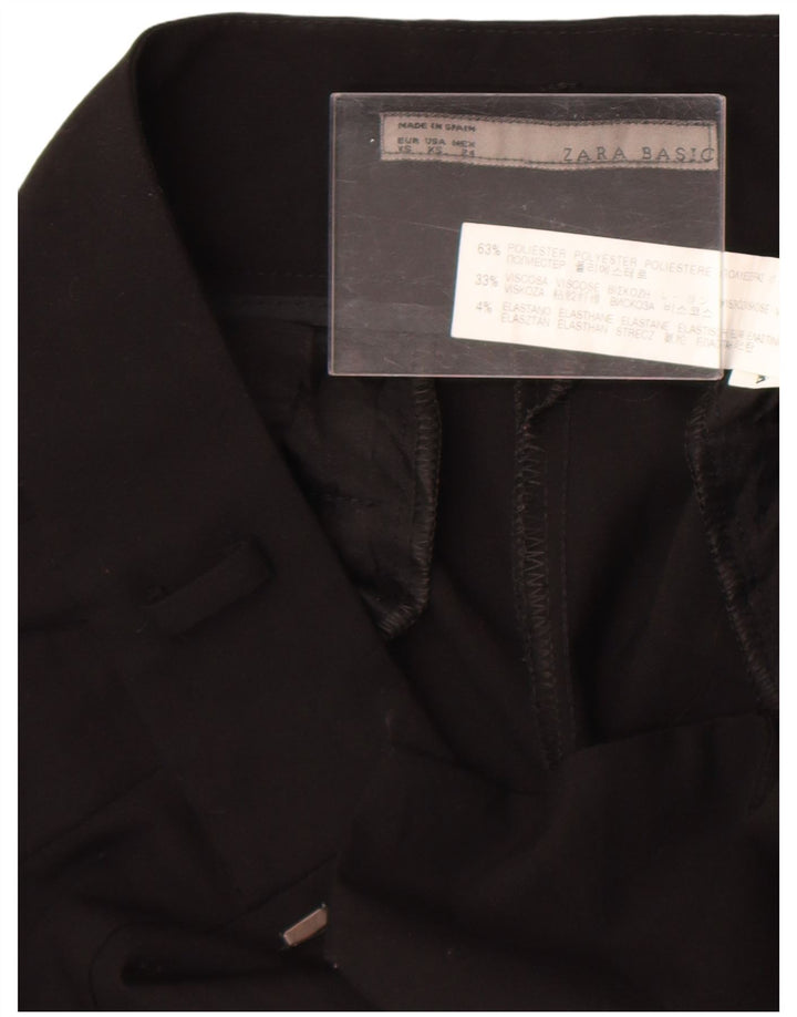 Zara Dame Slim Suit Bukser XS W24 L25 Sort Polyester