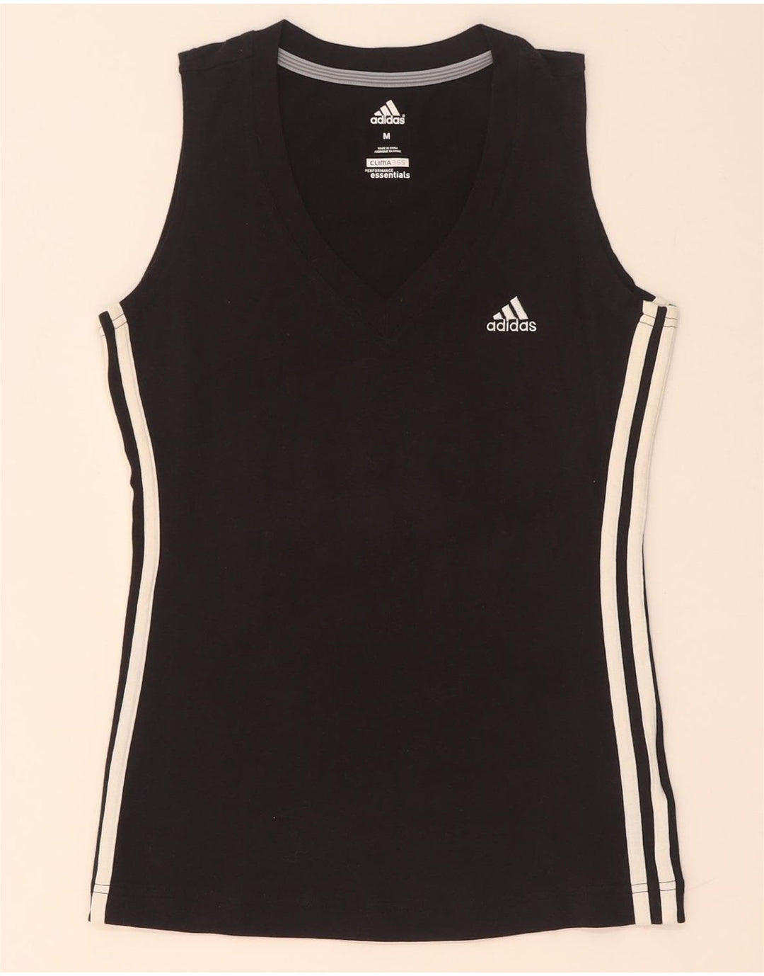 Adidas Dame Clima 365 Vest Top UK 12 Medium Sort Bomuld
