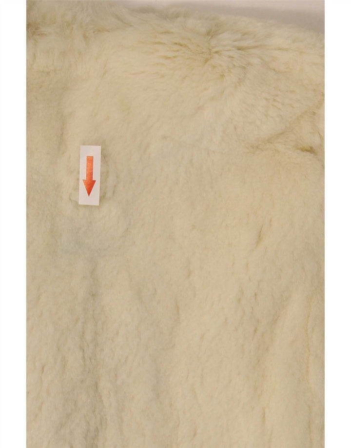Vintage Dame imiteret Pels Capelet Coat One Size Off White