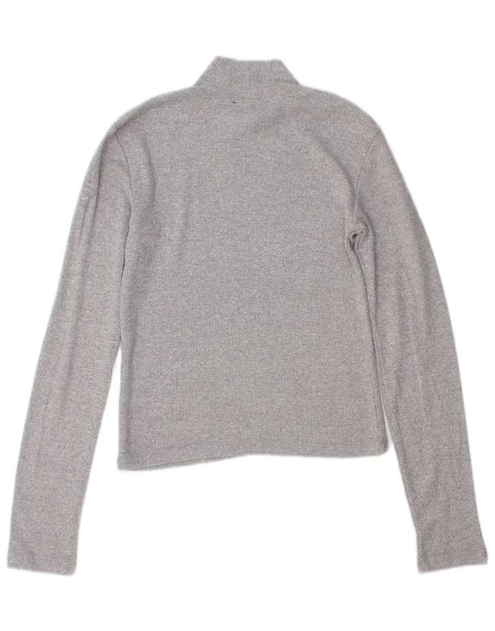 Zara Womens Crop Turtle Neck Jumper Sweater UK 10 Small Grey
