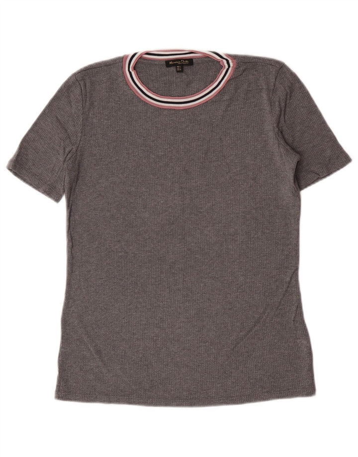 Massimo Dutti Dame T-Shirt Top UK 10 Lille Grå