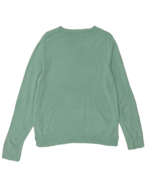 Marks & Spencer Dame Boat Neck Jumper Sweater UK 14 Medium Grøn Akryl