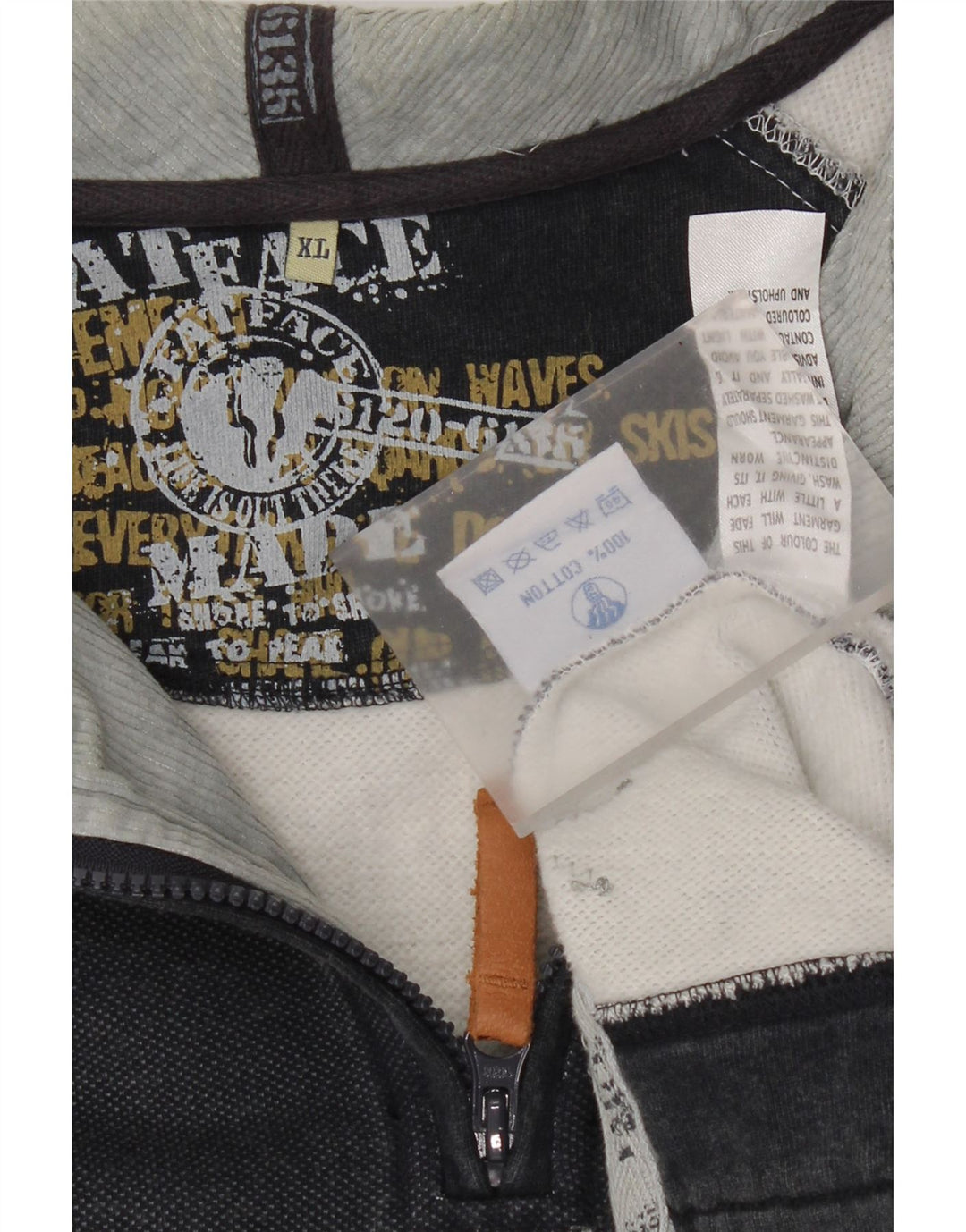 Fedt ansigt herre lynlås-hals sweatshirt XL marineblå bomuld