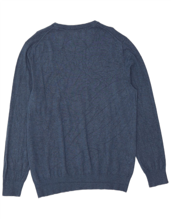 Scotch & Soda herre sweater med rund hals XL blå viskose