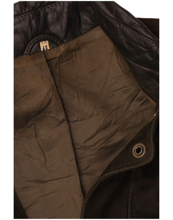 Vintage herre læderjakke IT 48 Medium Khaki