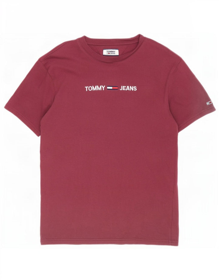 Tommy Hilfiger Herre grafisk T-shirt Top Medium Bourgogne bomuld
