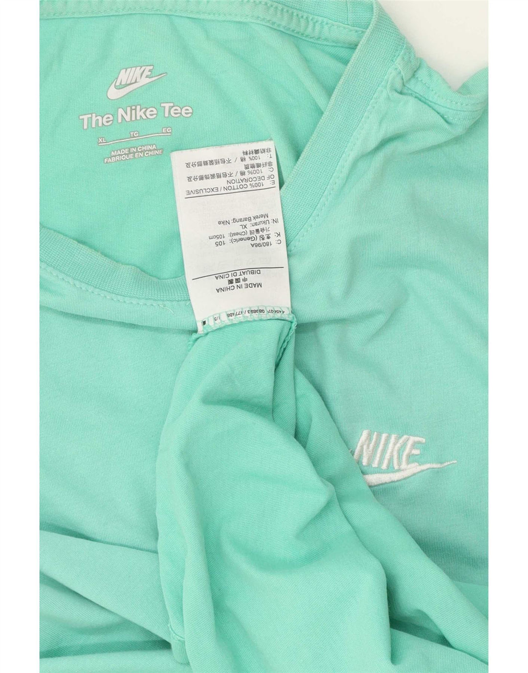Nike T-shirt top til mænd XL turkis bomuld