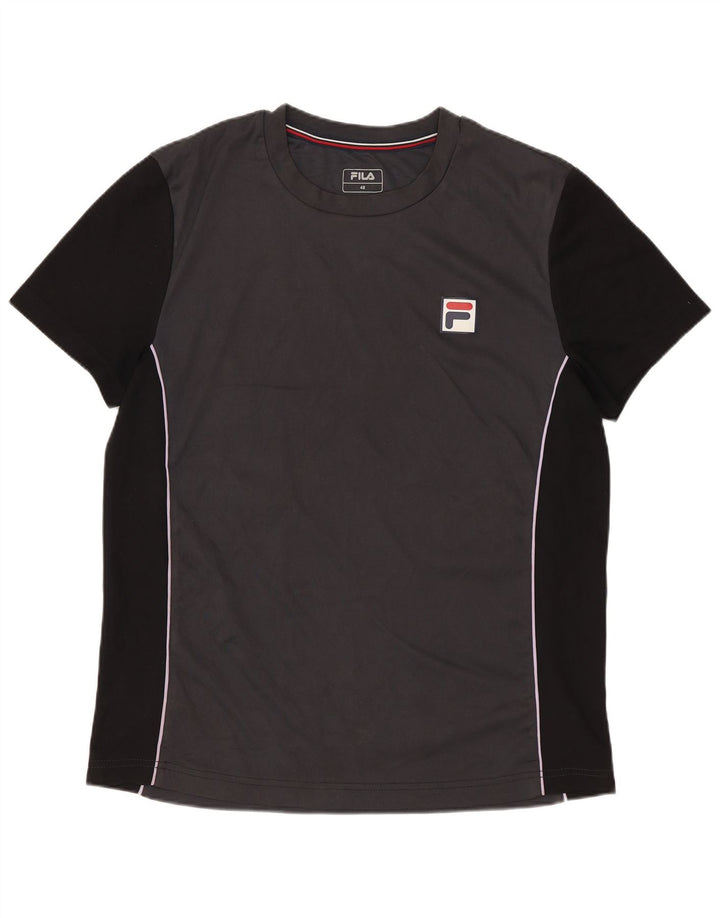 FILA Herre T-Shirt Top IT 48 Mellemgrå Colourblock Polyester
