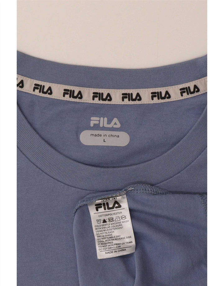 Fila Herre Grafisk T-Shirt Top Stor Blå Bomuld