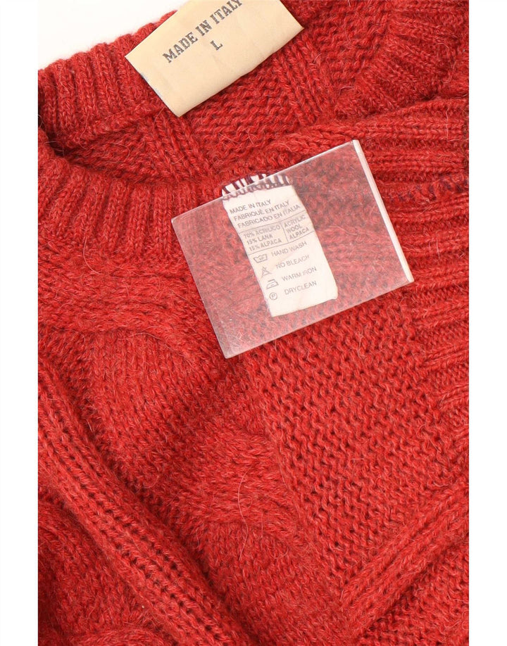 Luidiana Herre Crew Neck Jumper Sweater Stor Rød Akryl