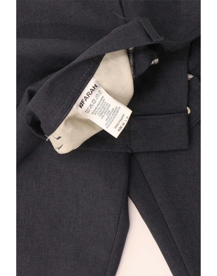 Farah Straight Casual Bukser til mænd W40 L31 Marineblå polyester