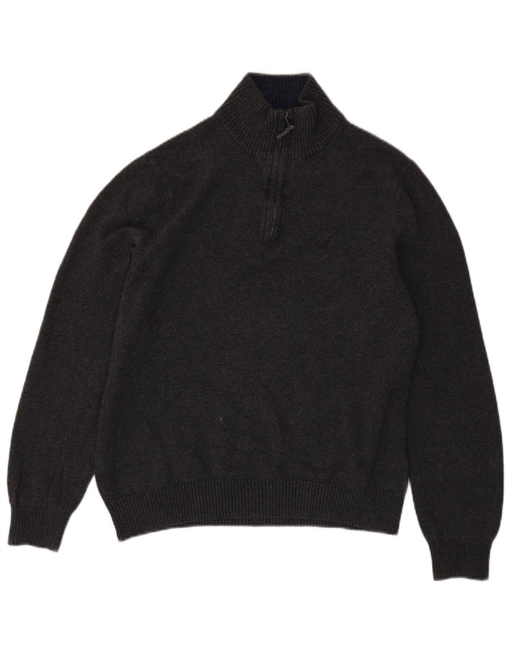 NAUTICA sweater med lynlås til mænd mellemgrå bomuld