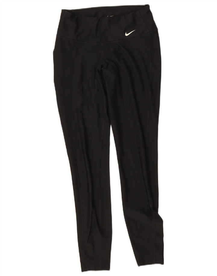 Nike Dame Dri Fit Leggings UK 4 XS Sort Polyester
