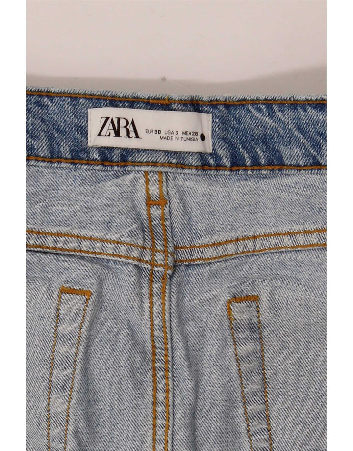Zara Dame Denim Nederdel EU 38 Small W28 Blå