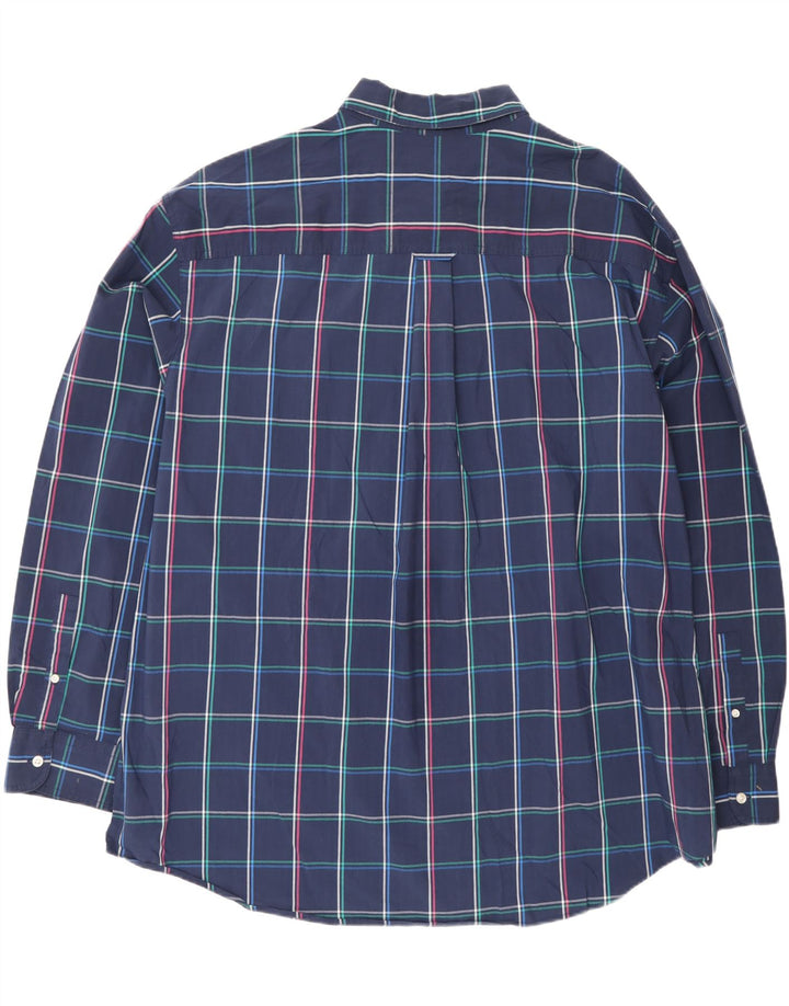 Chaps Stretch-skjorte til mænd 3XL marineblå ternet bomuld