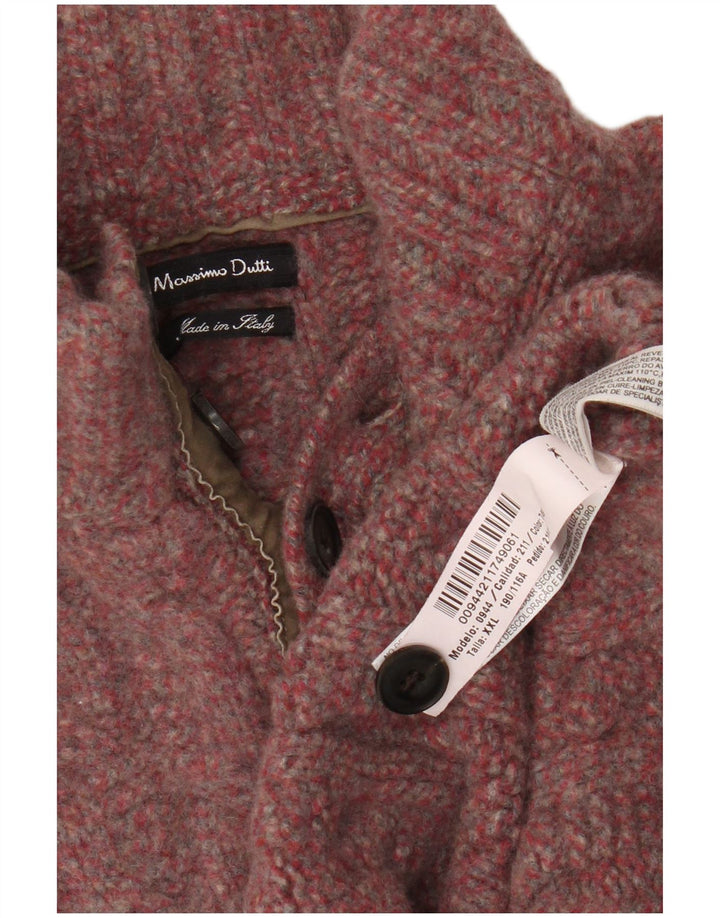 Massimo Dutti Dame Button Neck Jumper Sweater UK 20 2XL Pink Uld