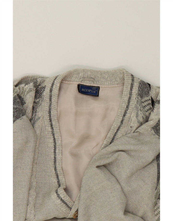 VINTAGE Mens Jumper Sweater IT 52 Large Grey Geometric Cotton Vintage Vintage and Second-Hand Vintage from Messina Hembry 