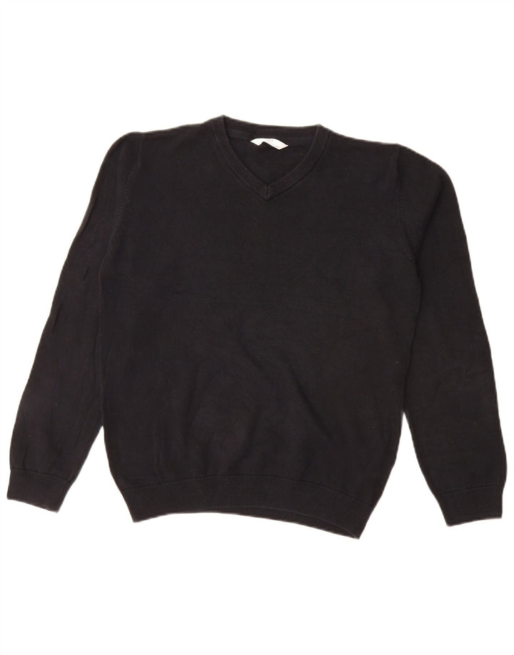 Marks & Spencer Boys V-hals sweater 12-13 år sort bomuld