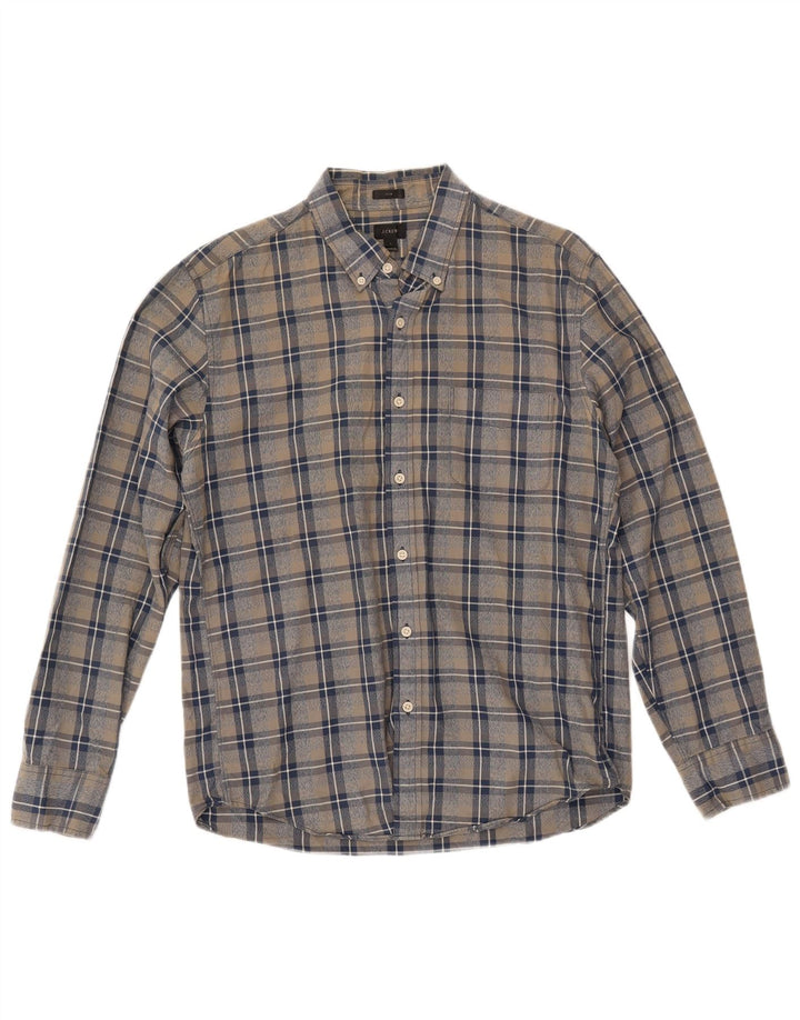 J. Crew Herre Slim Fit skjorte Stor flerfarvet ternet bomuld