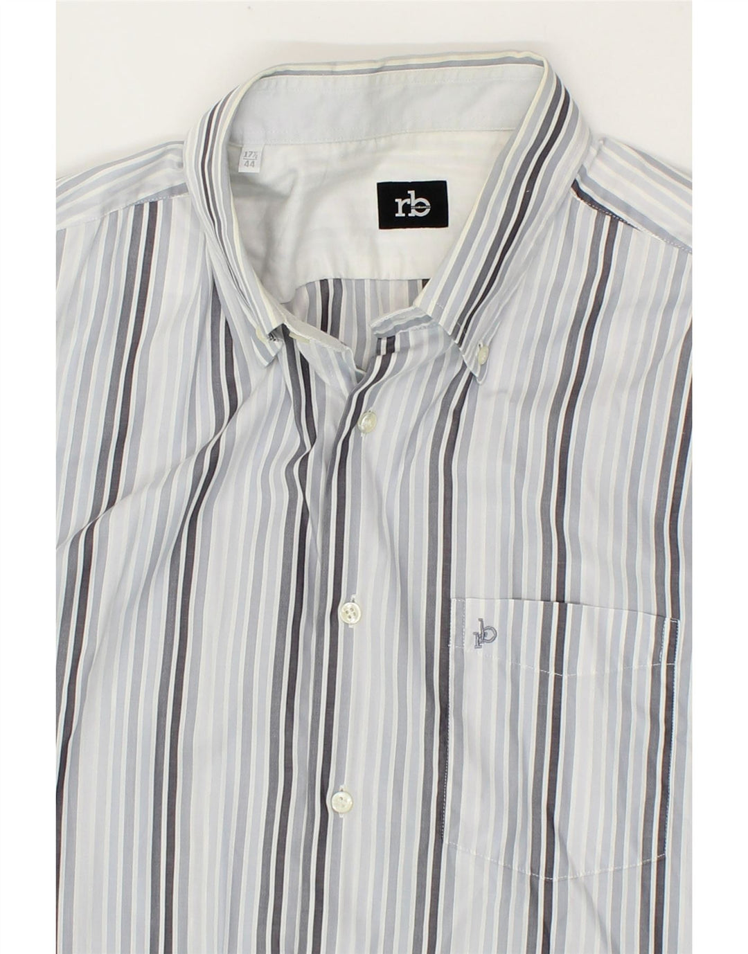 ROCCOBAROCCO Mens Shirt Size 17 1/2 44 XL Blue Striped Vintage Roccobarocco and Second-Hand Roccobarocco from Messina Hembry 