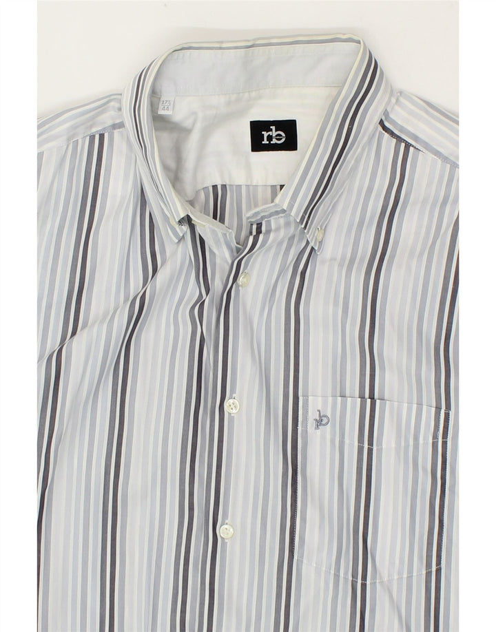 ROCCOBAROCCO Mens Shirt Size 17 1/2 44 XL Blue Striped Vintage Roccobarocco and Second-Hand Roccobarocco from Messina Hembry 