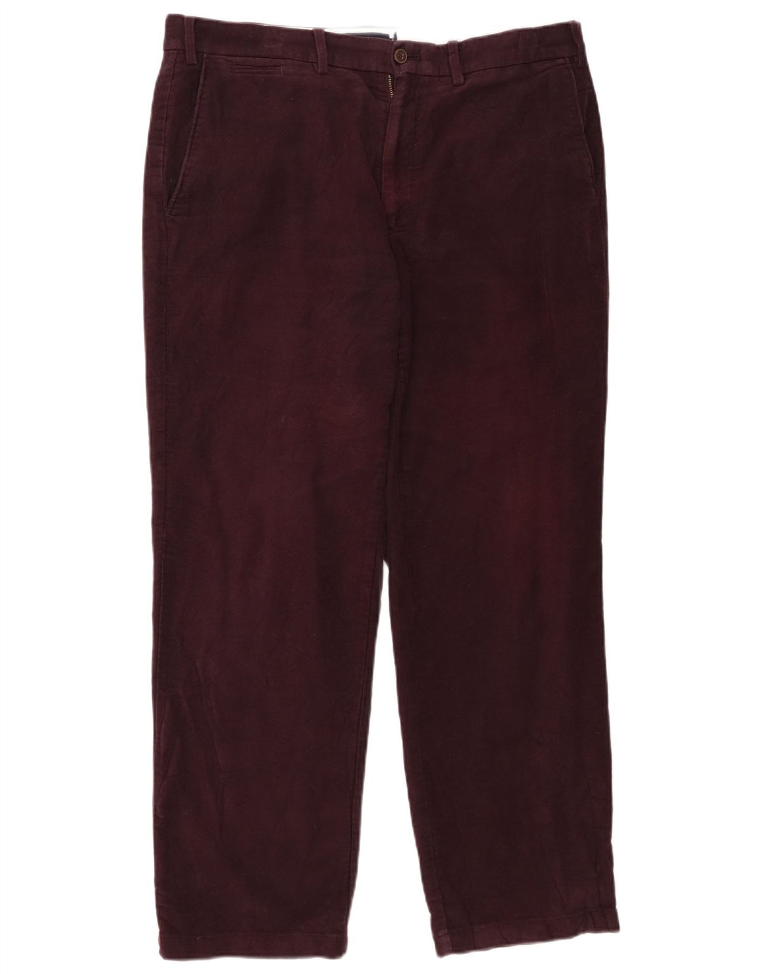 Marks & Spencer Herre Cargo Regular Chino Bukser W36 L29 Bourgogne bomuld