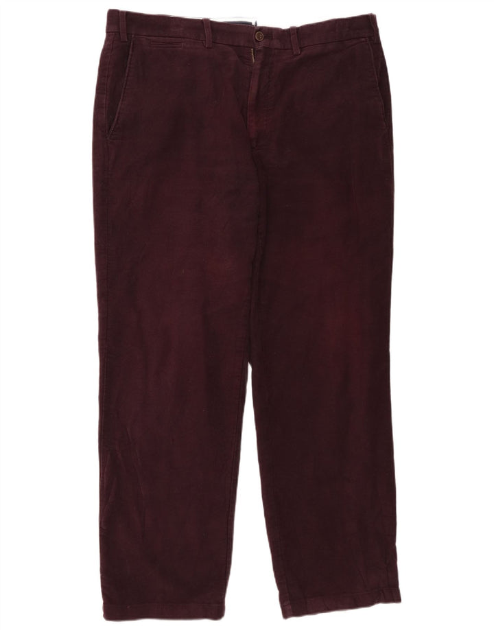 Marks & Spencer Herre Cargo Regular Chino Bukser W36 L29 Bourgogne bomuld