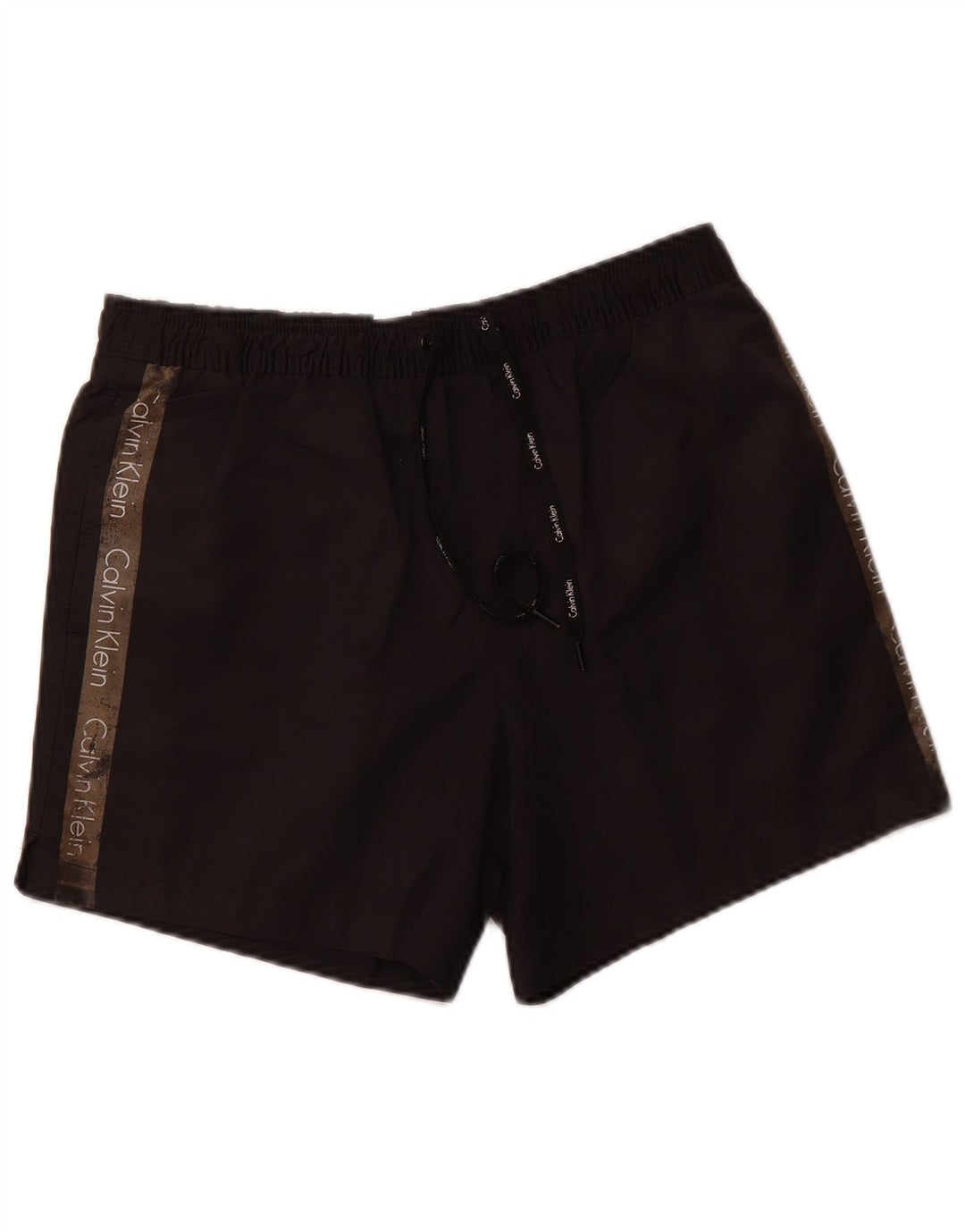 CALVIN KLEIN Grafiske badeshorts til mænd Lille sort polyester