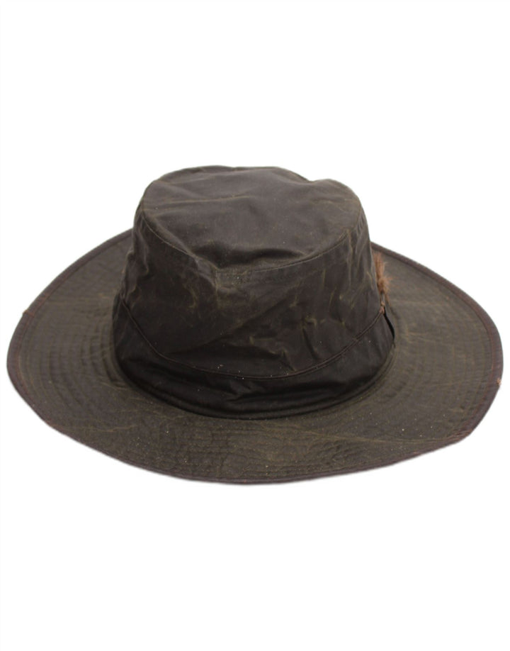 Vintage herre vokset bøttehat Stor Khaki Bomuld