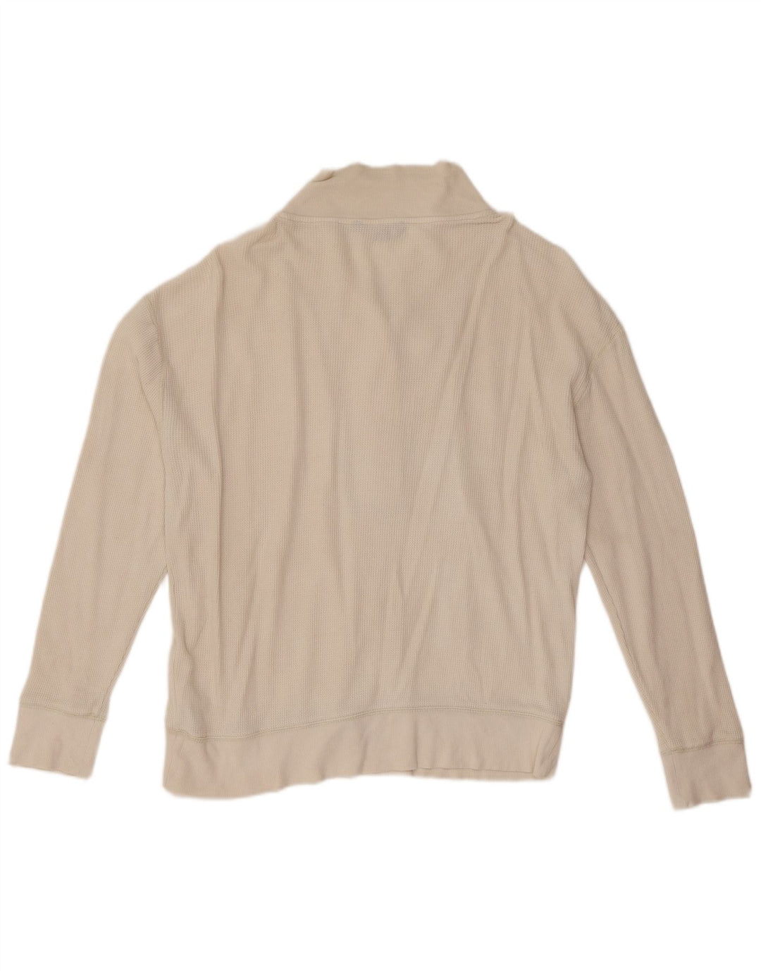 Ralph Lauren Dame Button Neck Sweatshirt Jumper UK 14 Medium White Bomuld